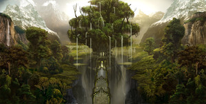 Igdrasil (Yggdrasil) - drevo življenja izhaja iz nordijske mitologije