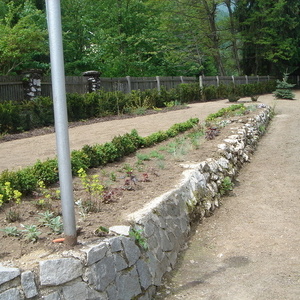 Greda s trajnicami nad suhozidom